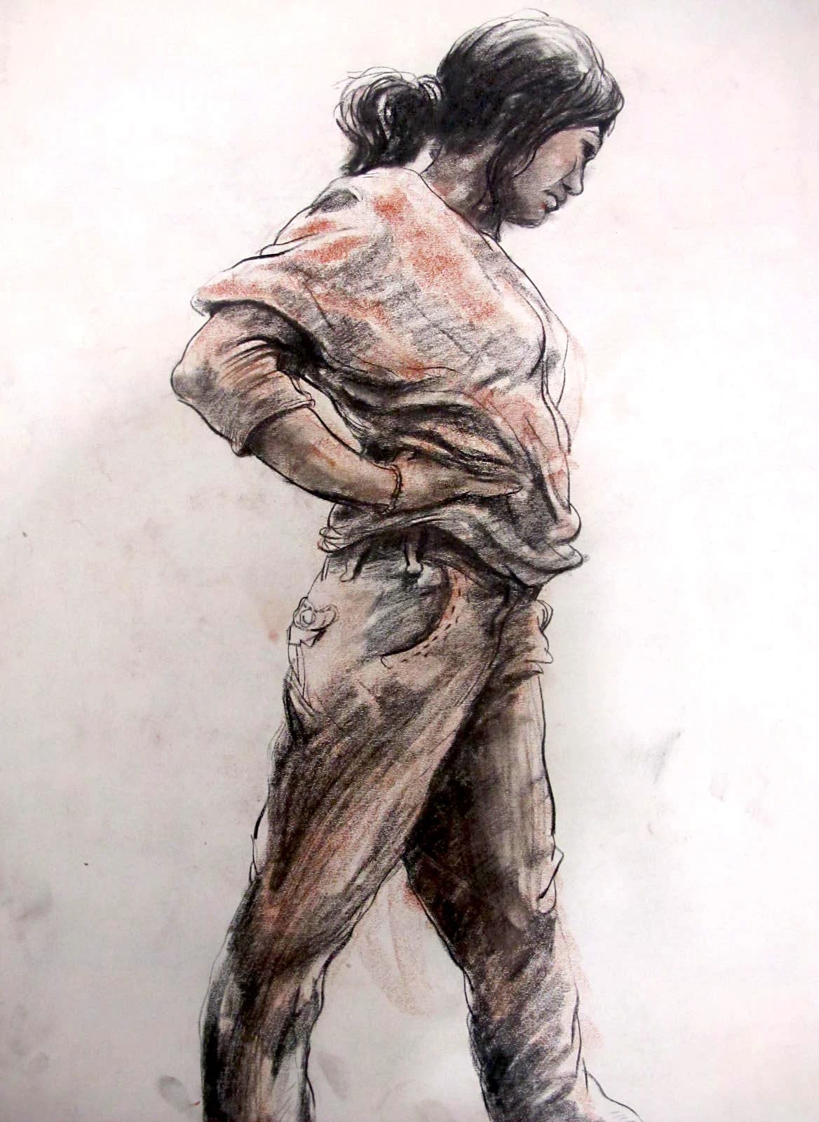 drawing, live model 01 by Zohreh Bakhshi
