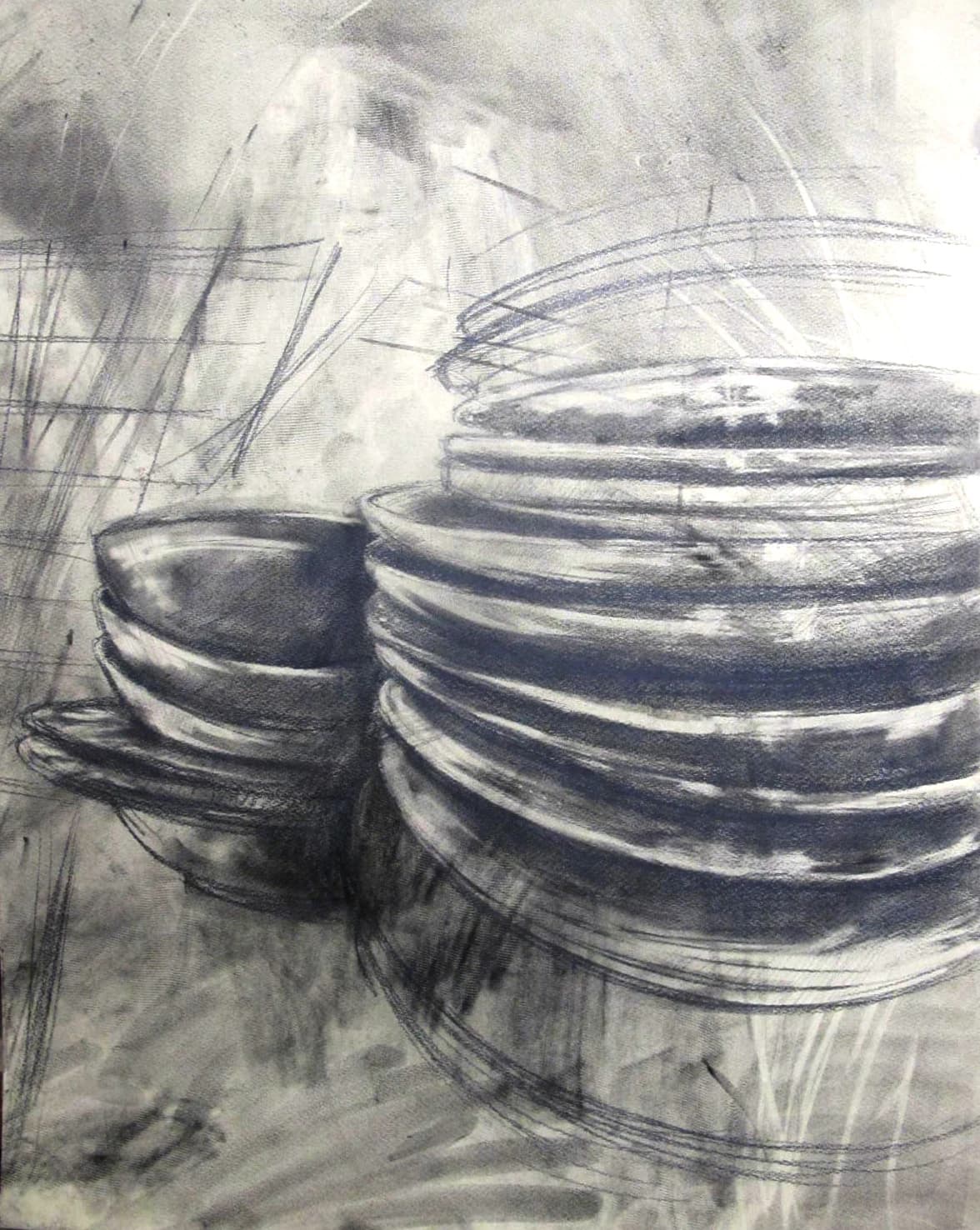 drawing pencil and charcoal by Zohreh Bakhshi
