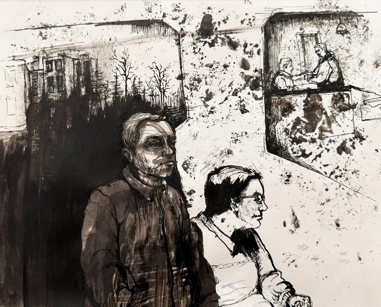 Drawing with ink and metal pen by Zohreh Bakhshi