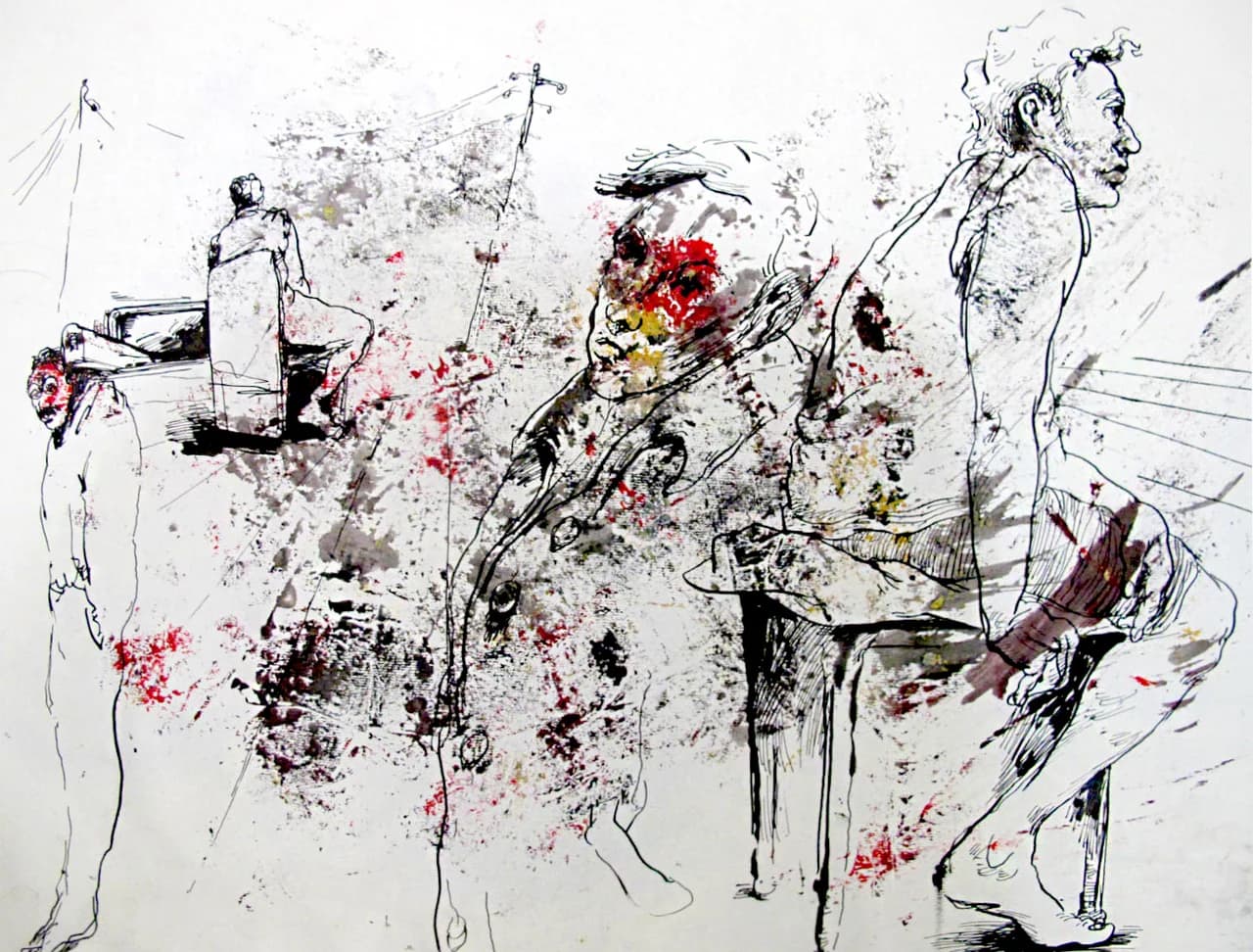 ink drawing, composition 06 by Zohreh Bakhshi