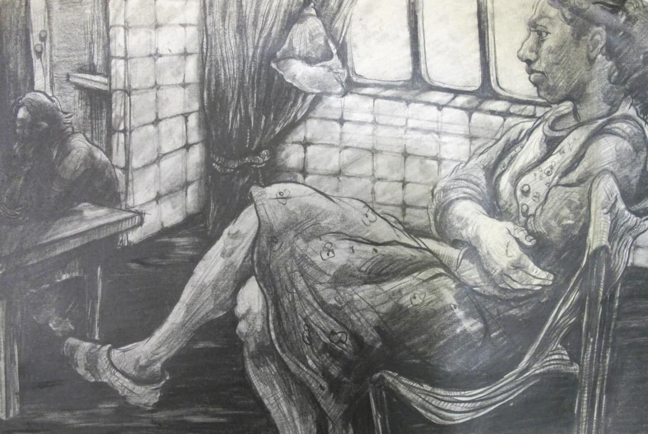 Life Model Drawing, Reclining Figure by the Window