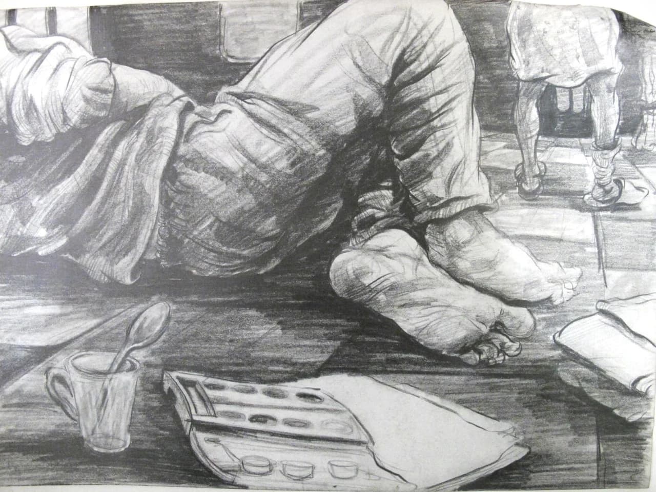 Life Model Drawing, Figure with Paint Box