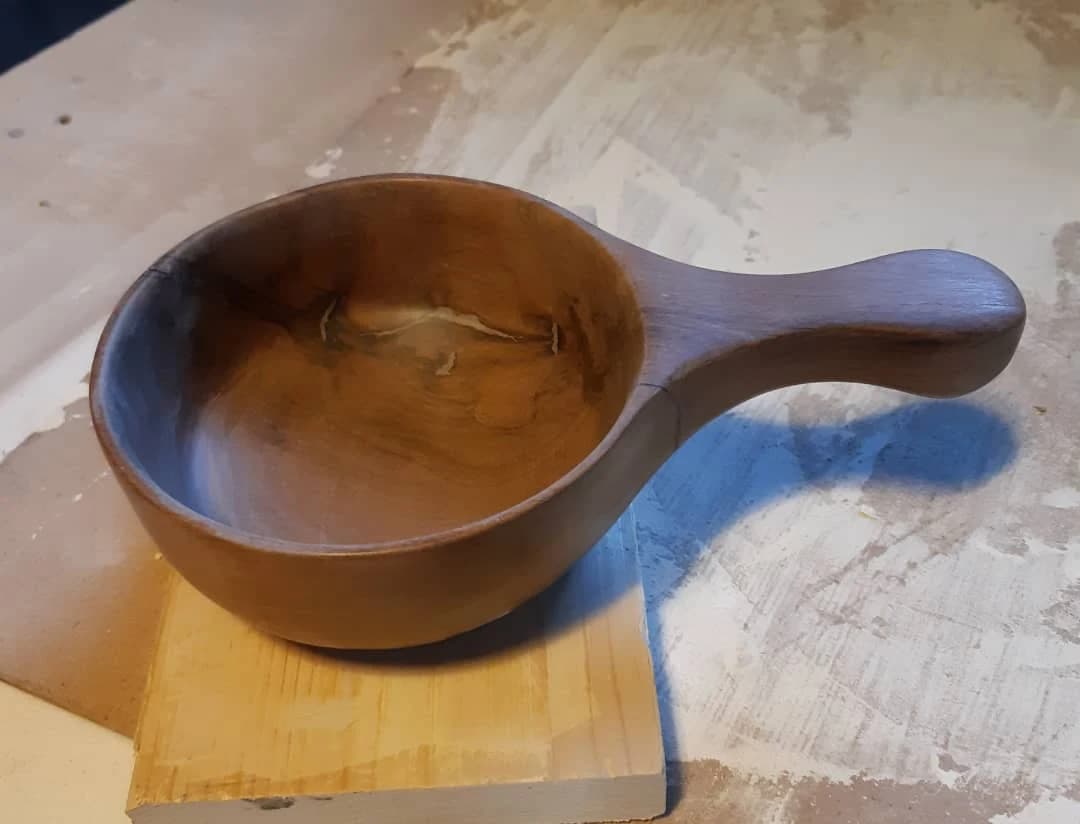 Walnut Bowl with Handle