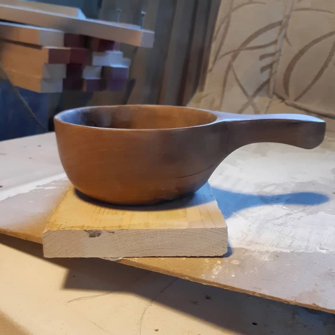 Walnut Bowl with Handle