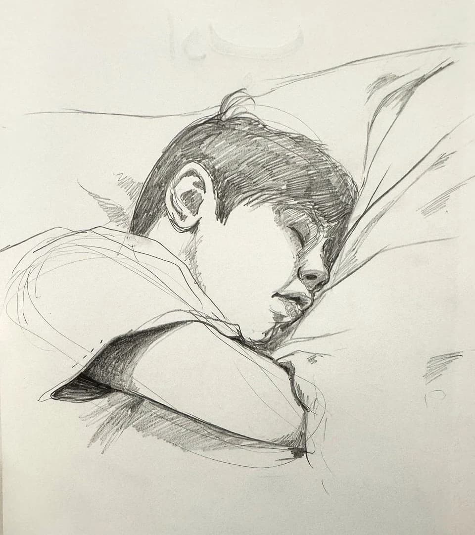 Sleeping Figure, Pencil Study